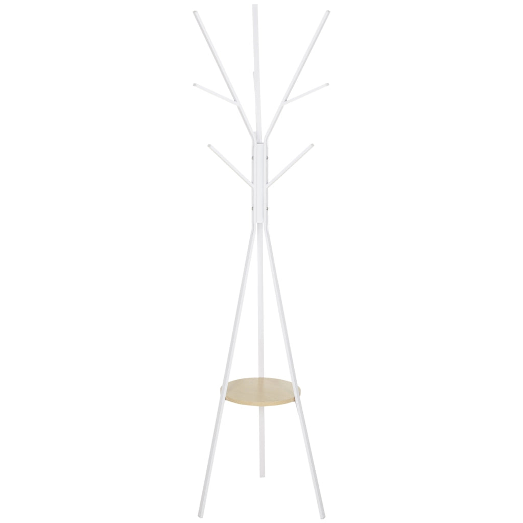 Appendiabiti a treppiede con mensola ¨C Minimal ¨C bianco metallo 45x45x180 cm