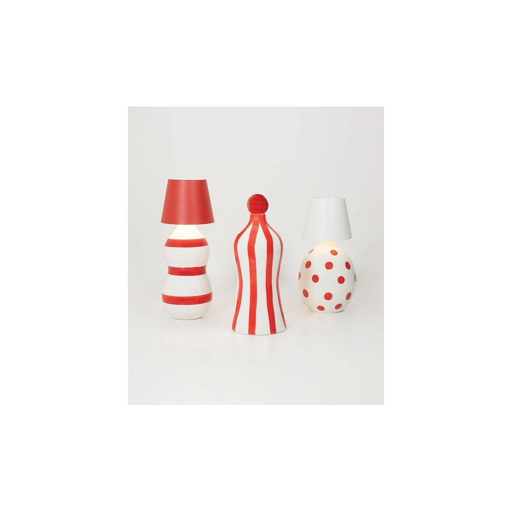 Lido - Bottiglia in ceramica a righe Rosse Zafferano