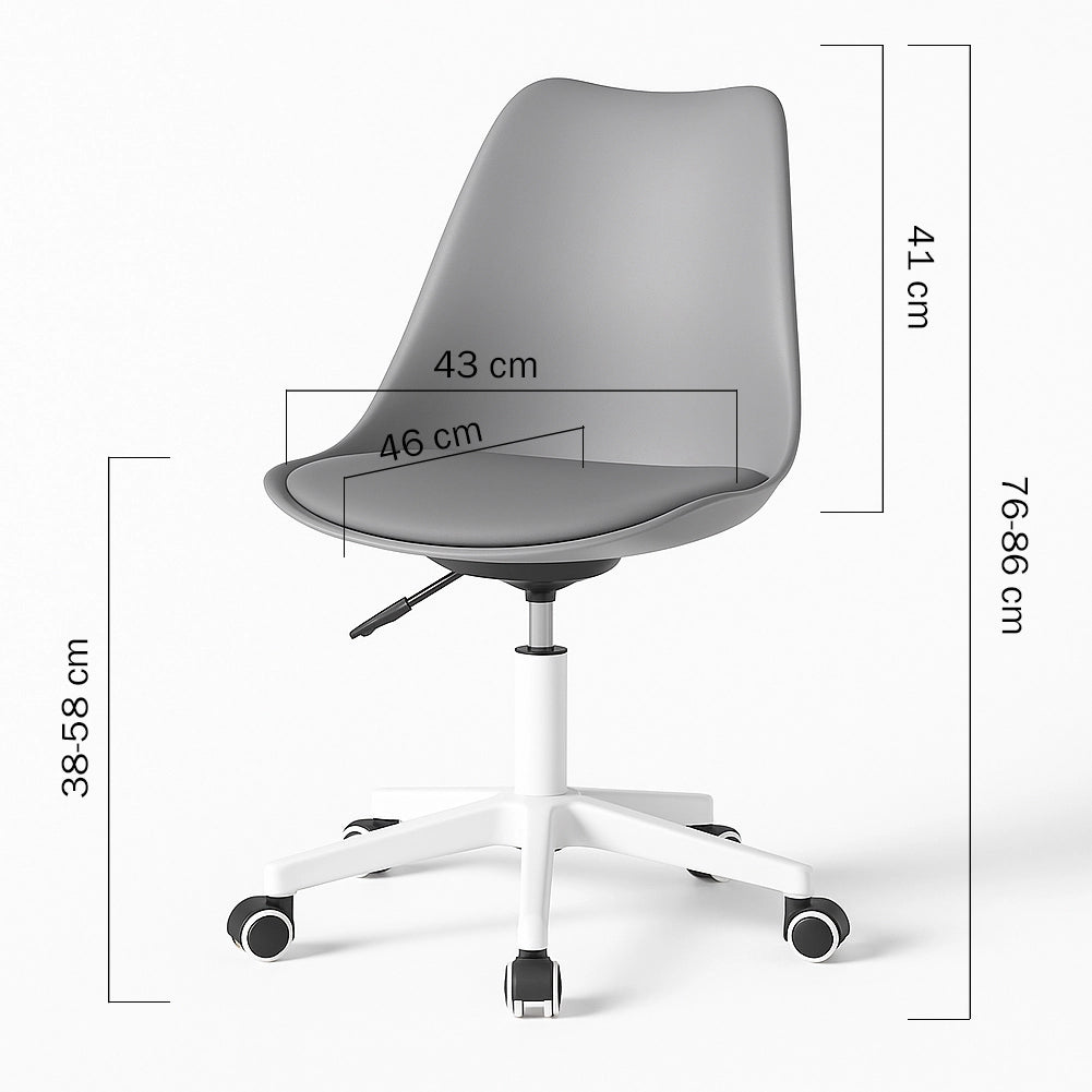 Sedia da Ufficio Full Grigio Poltrona da Studio e Casa Ergonomica con Ruote