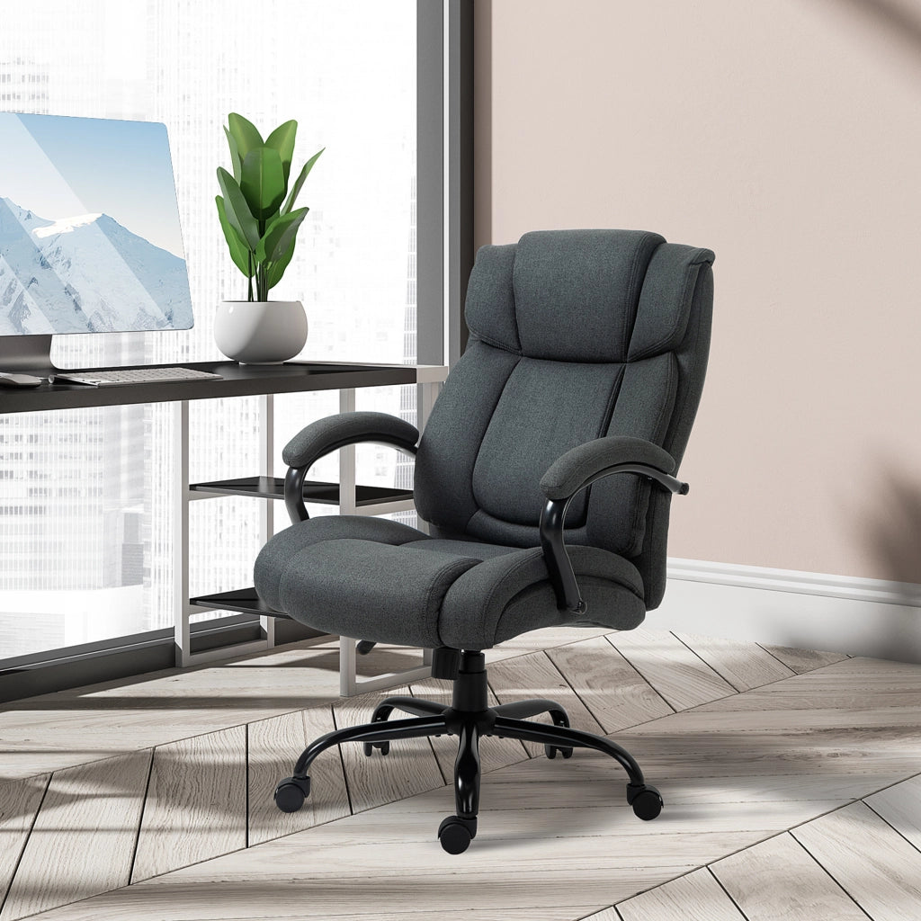 Sedia da ufficio ¨C Minimal ¨C grigio con braccioli imbottiti