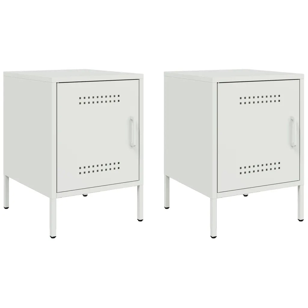 Comodini 2 pz Bianchi 36x39x50,5 cm in Acciaio 842921