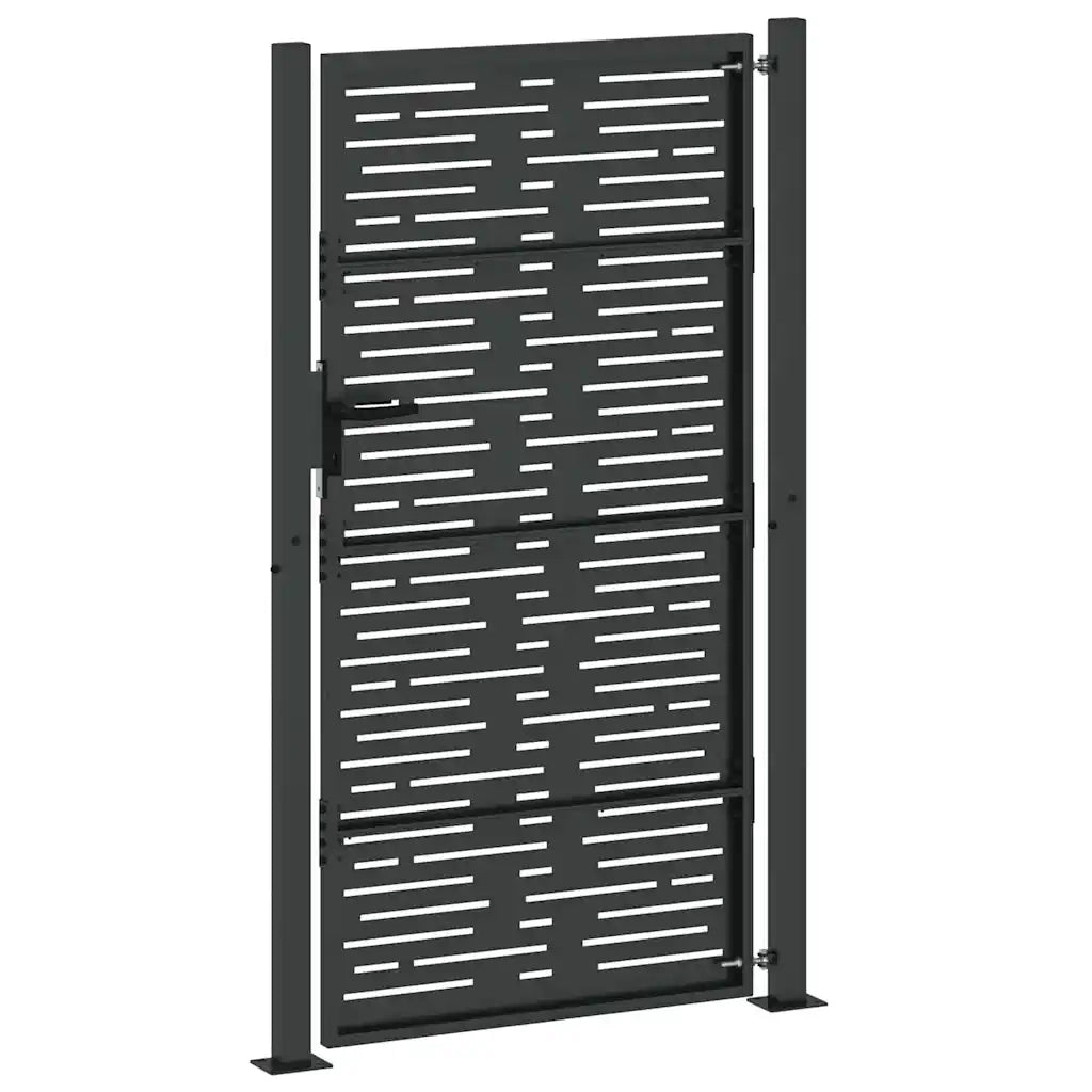 Cancello da giardino con blocco Nero 110 x 205 cm 42015903