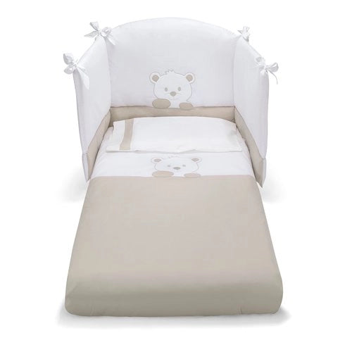 Piumone lettino pali 0687love love set 3 pz grigio