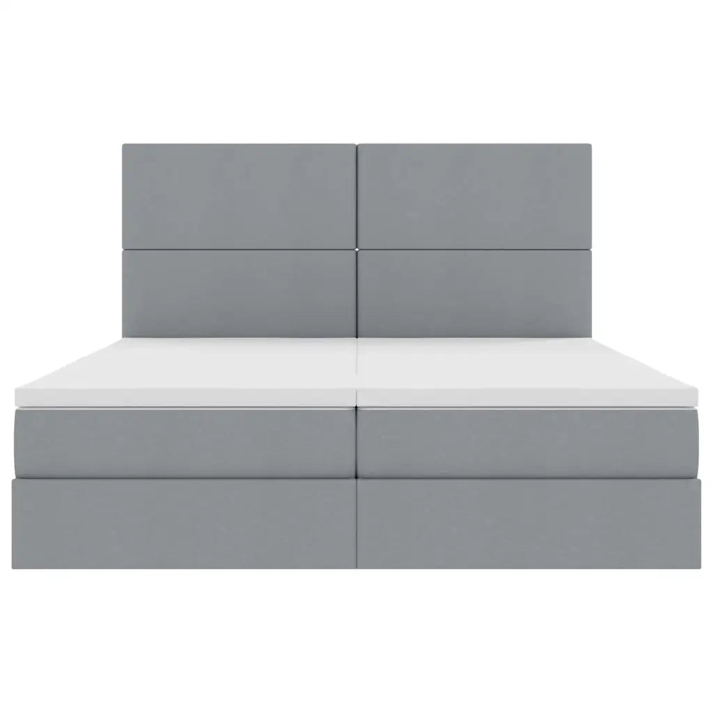 Letto con Contenitore con materasso Grigio chiaro 200 x 200 cm 3372191