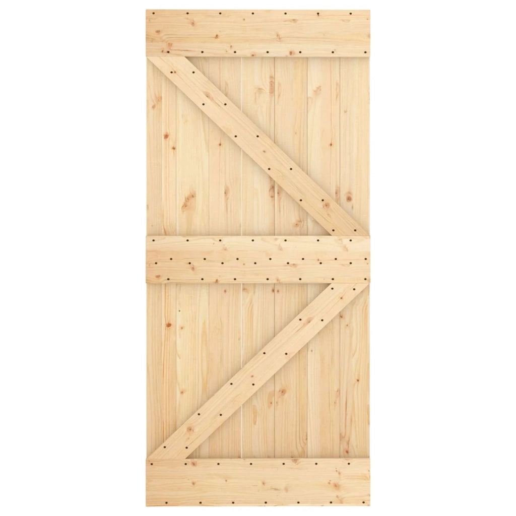 Porta scorrevole Naturale e Nero 95 x 210 cm 3444985