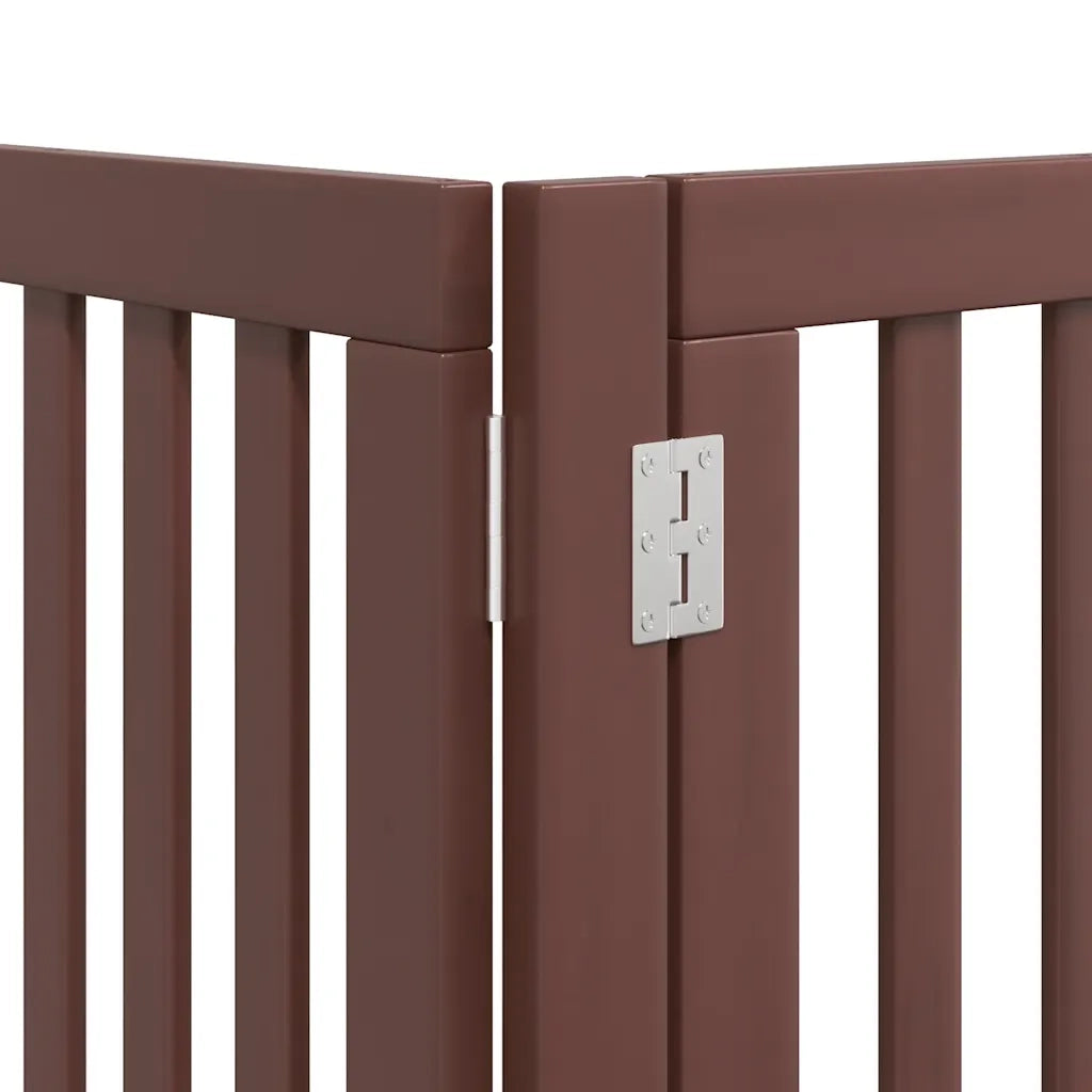 Cancello Cani Porta Pieghevole Marrone 9 Pannelli 450cm Pioppo 3155659