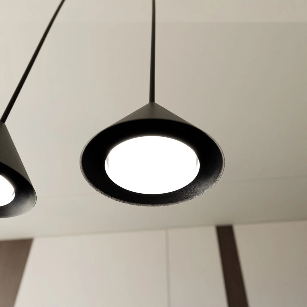 Lampada a sospensione nera conico Ø12 GX53 12W Emibig