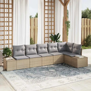Set Divano da Giardino 6 pcs Beige e grigio polyrattan 3347080