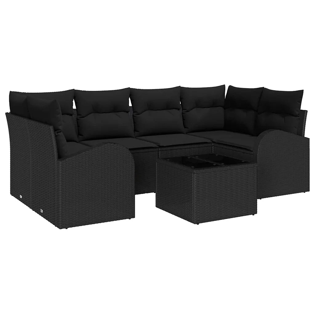 Set Divano da Giardino Nero 55 x 55 x 37 cm polyrattan 3345943