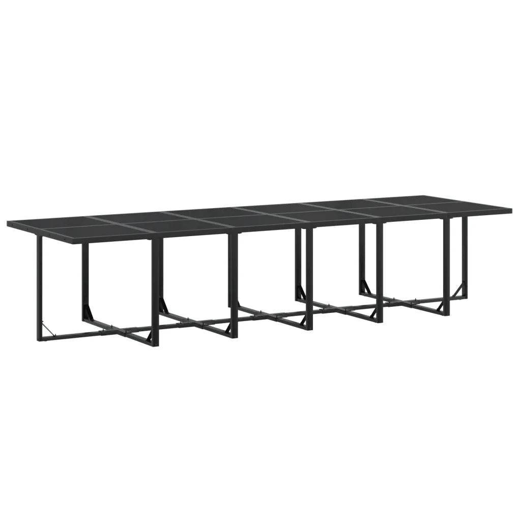 Set da Pranzo da Giardino 17 pz Nero in Textilene 3295132