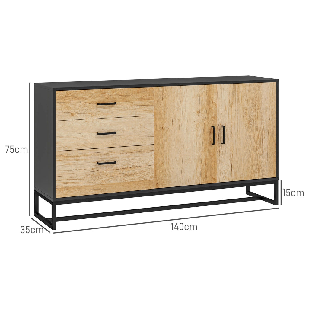 Buffet con 3 cassetti e ripiano regolabile ¨C zephmum ¨C acciaio, alluminio
