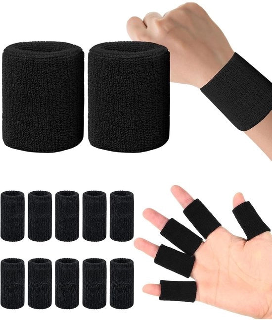 Bracciali assorbenti di sudore - Bracciale di assorbimento sudore - Bracciale pols - Bracciali assorbenti di sudore - Protezioni per le dita - Bracciali per sport all'aperto - Materiale adesivo