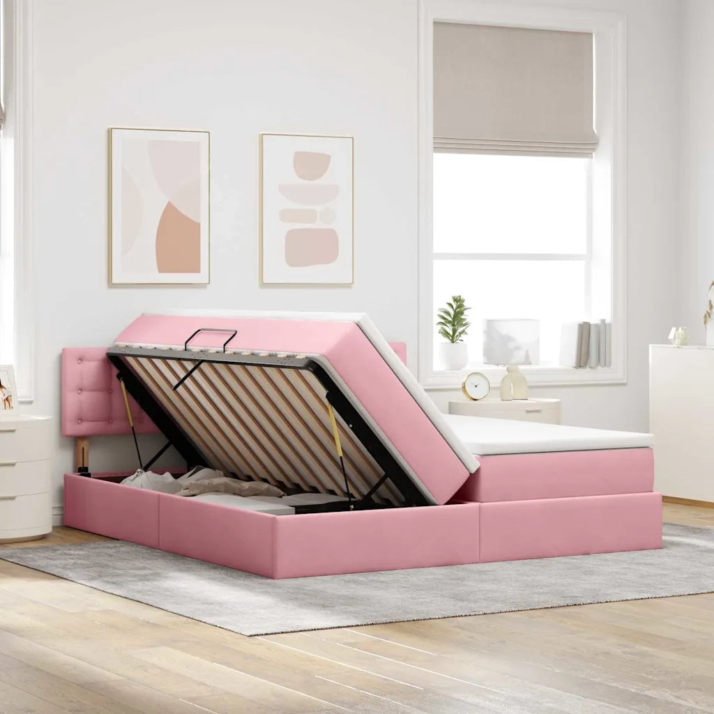 Letto con Contenitore con materasso Rosa 90 x 200 cm 3371002
