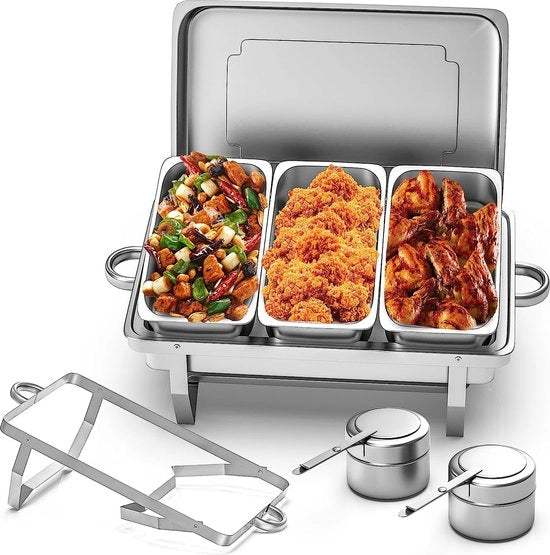 Set di contenitori termici di alta qualità in acciaio inossidabile 410 - contenitore termico di 1 set incluso riscaldatore manuale per cibo ideale per eventi e feste