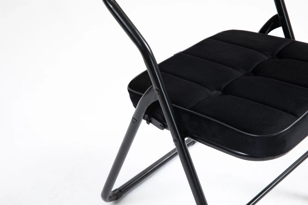 Sedie Pieghevoli con Cuscino Set 2 Pezzi ¨C MINIMAL ¨C Nero, Imbottite, Pieghevoli
