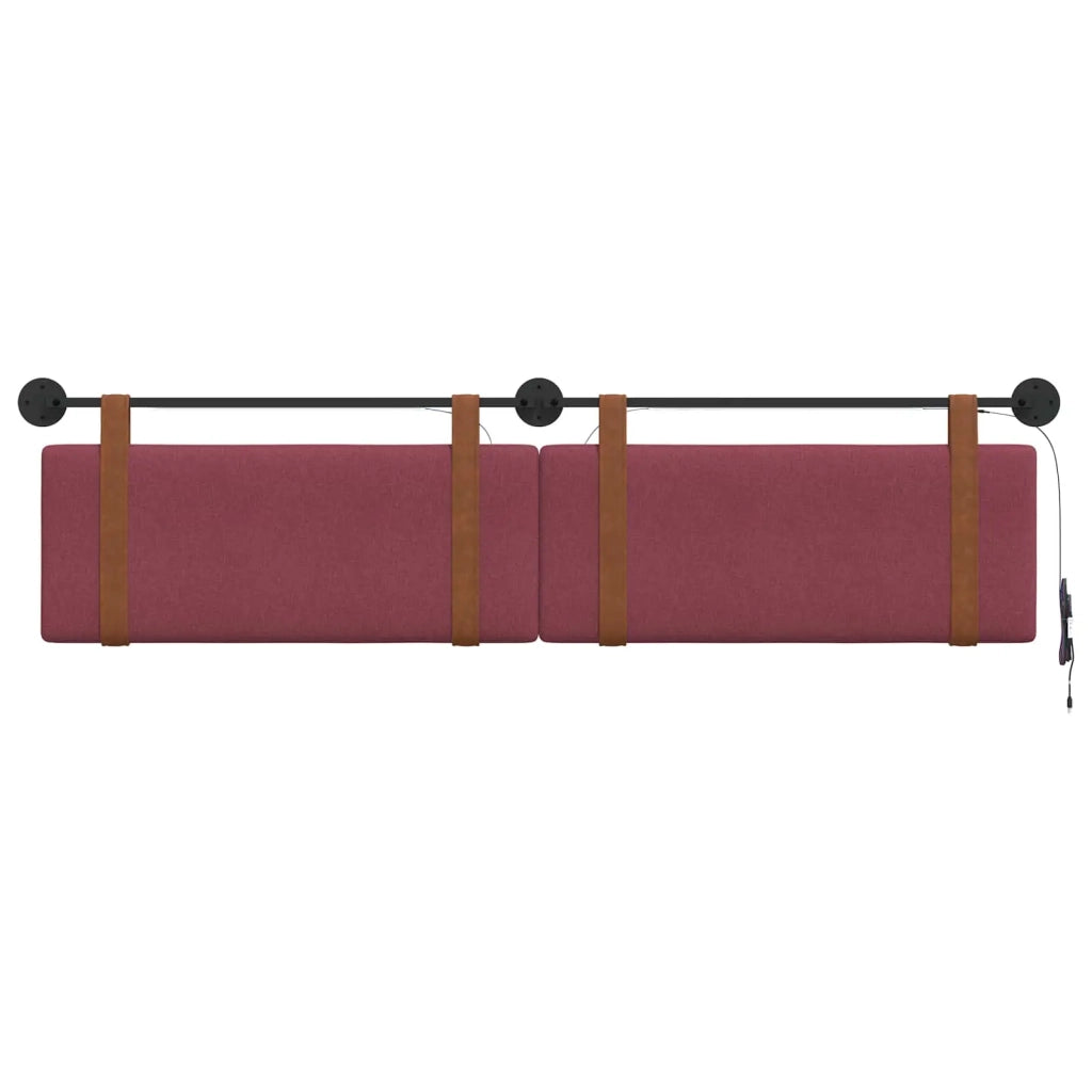Testiera | Testata sospesa Con luce LED Rosso Vino PU Antico