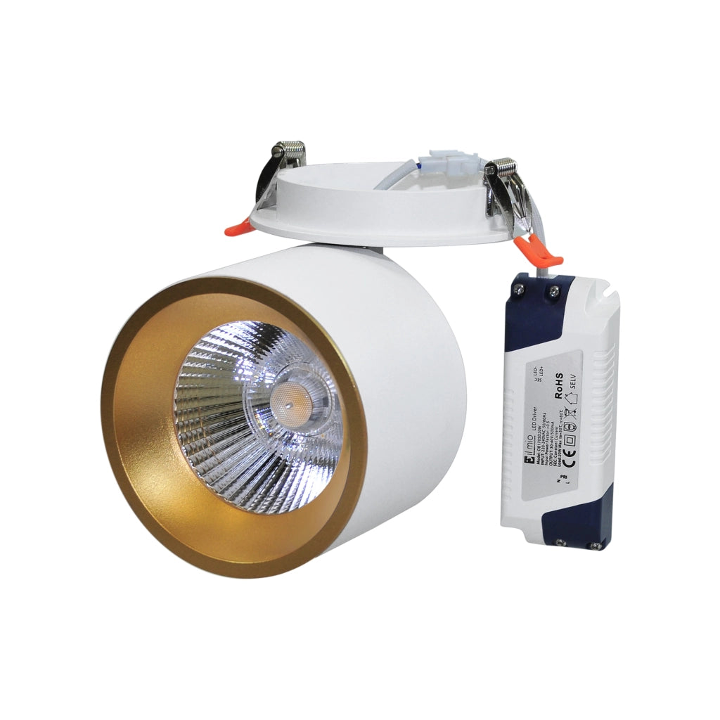 Faretto LED incasso orientabile 20W 1500lm oro Polux