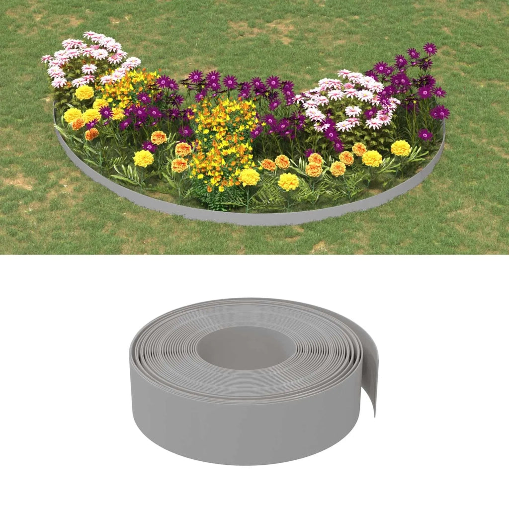 Bordatura per giardino 25 m 15 cm PE Grigio 42036848