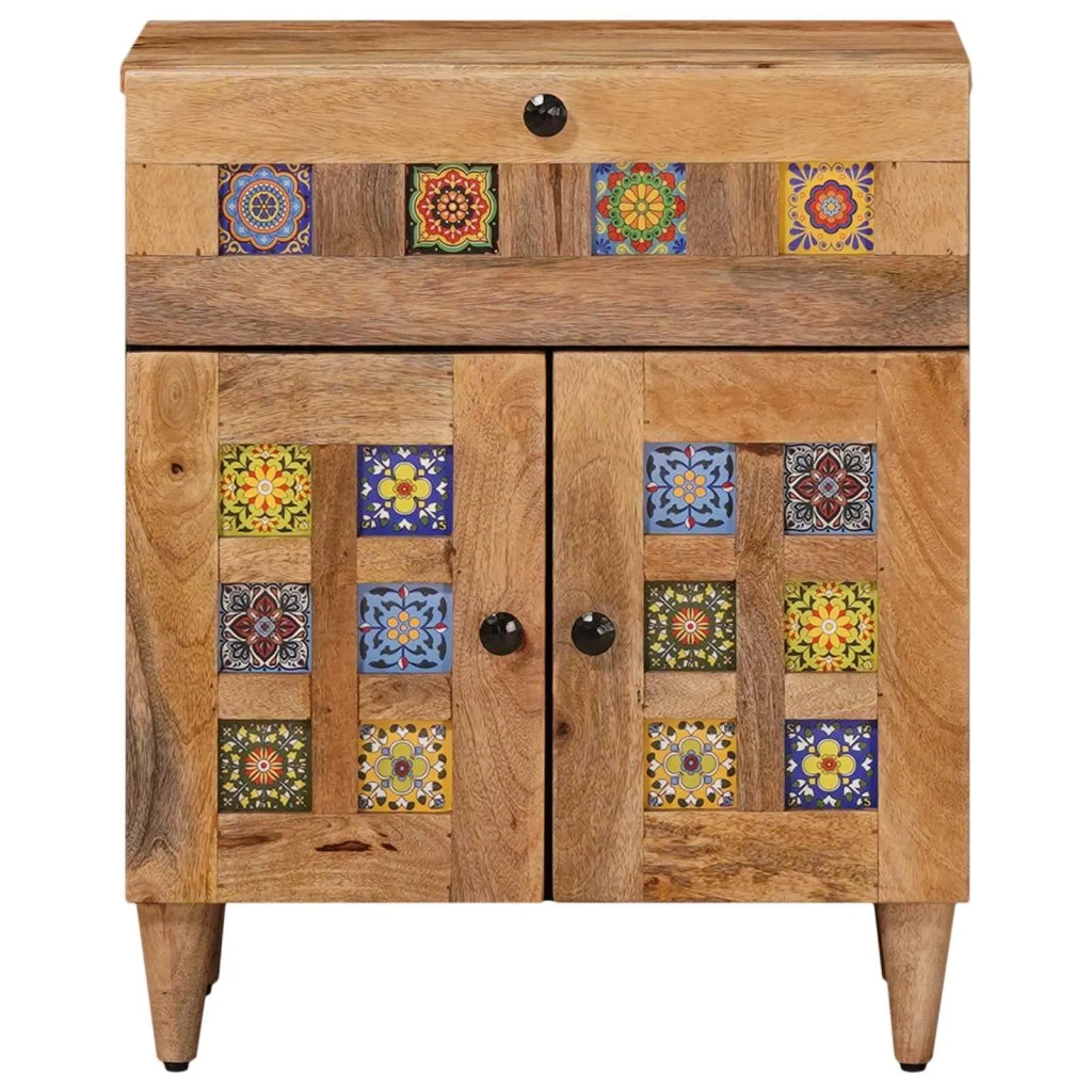 Comodino | Armadio da Notte | Mobiletto da notte con cassetto Naturale 50 x 33 x 60 cm
