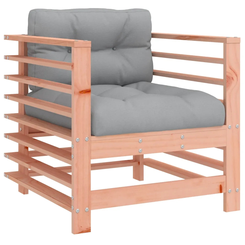 Sedie da Giardino con Cuscini 2 pz in Legno Massello di Douglas