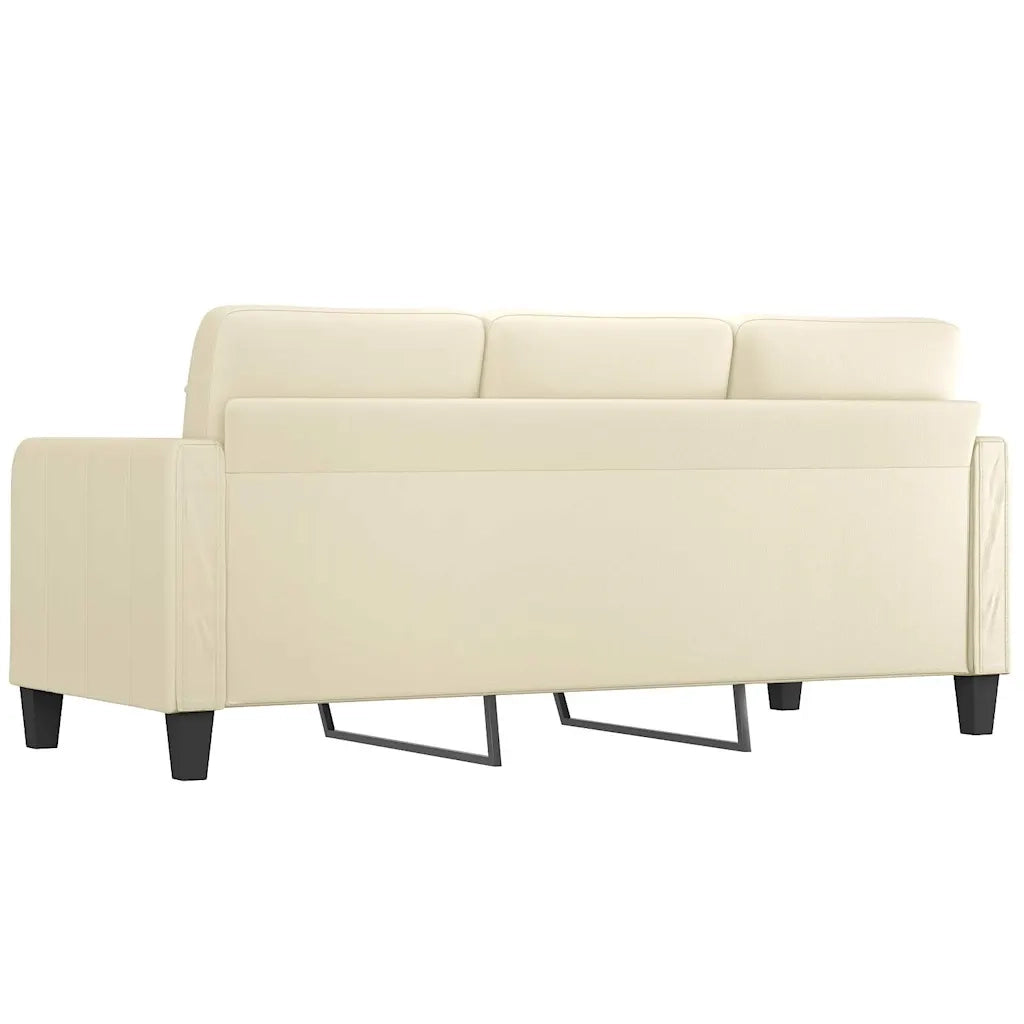Divano a 3 Posti Crema 180 cm in Similpelle 359123