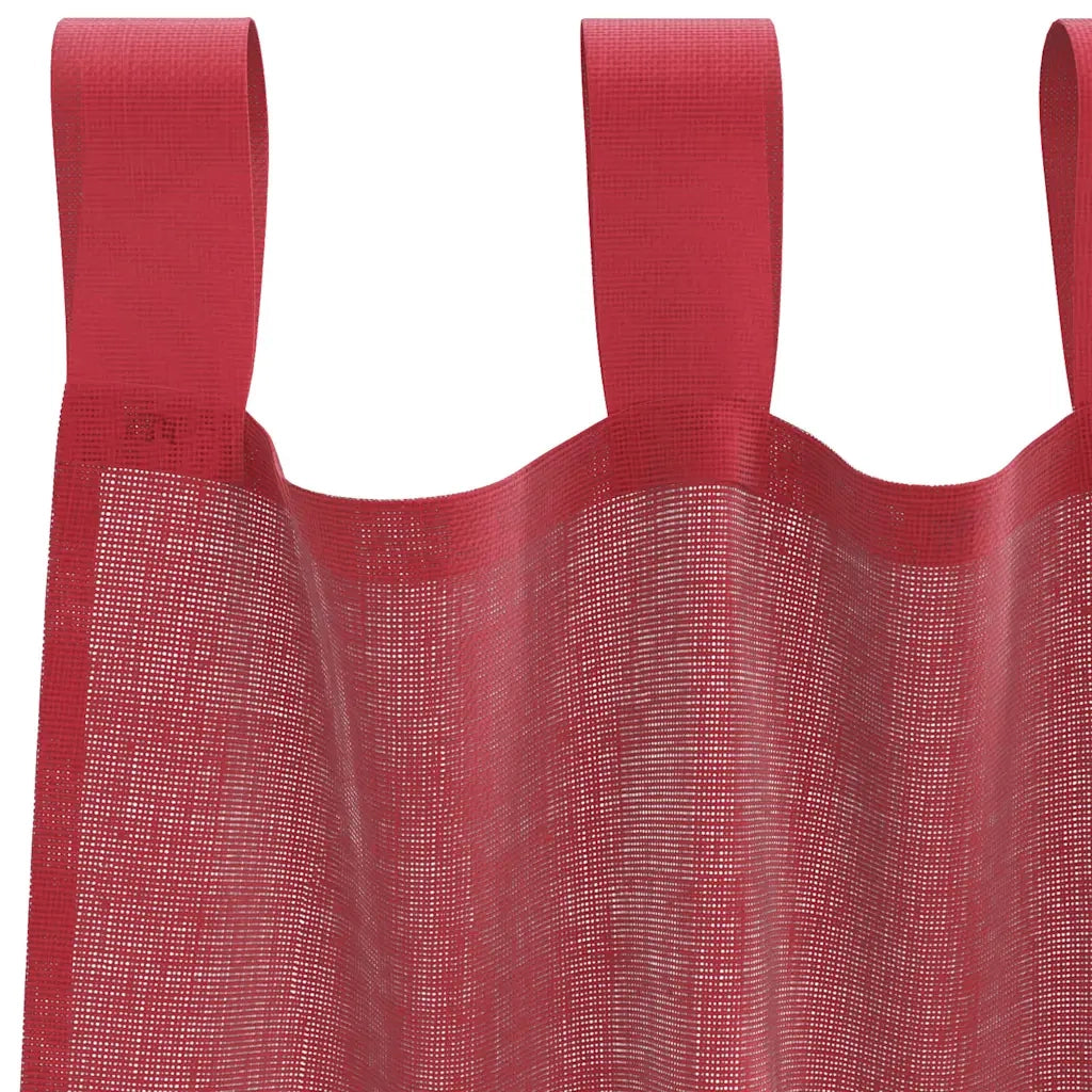 Tende in Voile con Passanti 2 pz Rosso Vino 140x245 cm