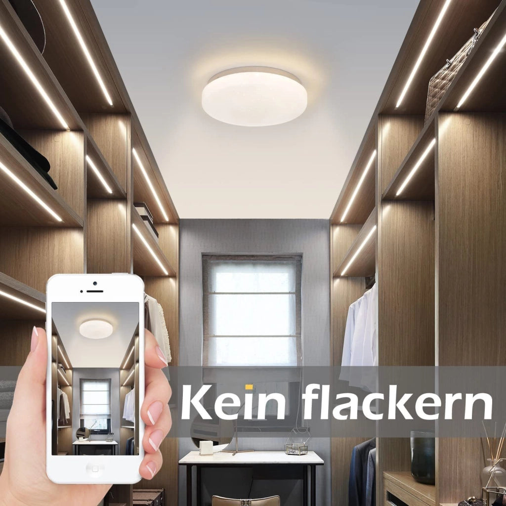 ZMH Lampada da soffitto compatta 15W lampeggiante per veranda camera letto cucina ufficio