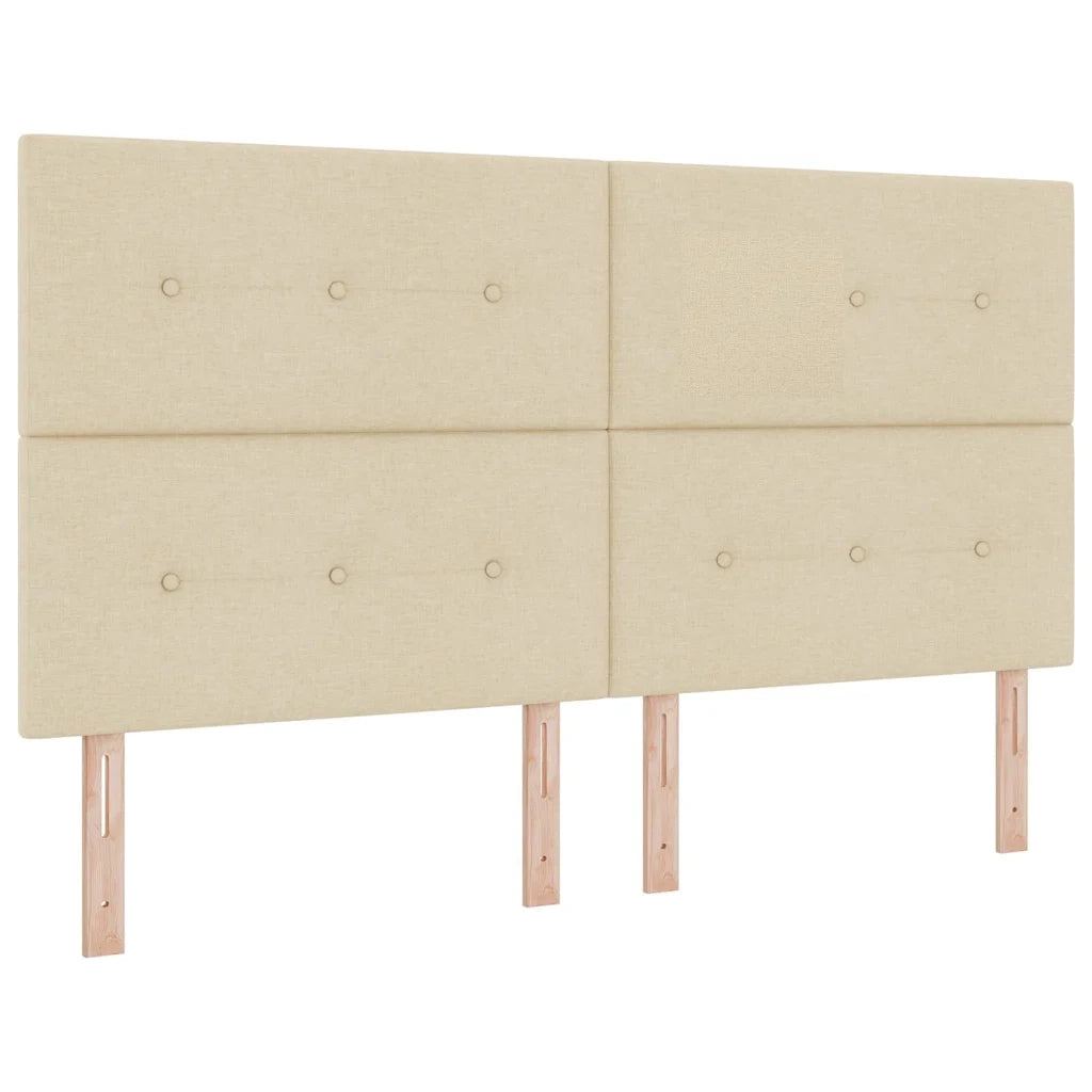 Struttura del letto con testiera Crema 180 x 200 cm Tessuto