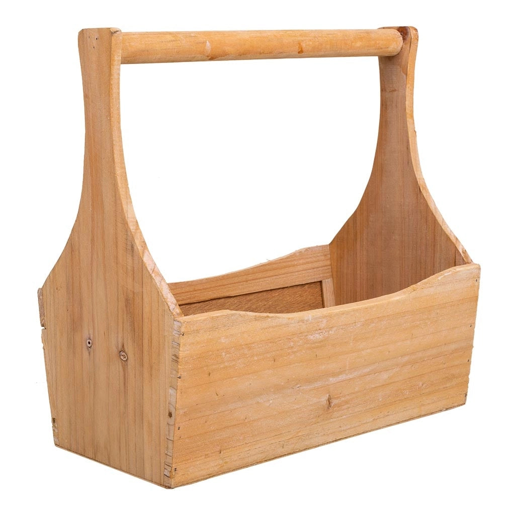 Set di 3 cestini in legno marrone