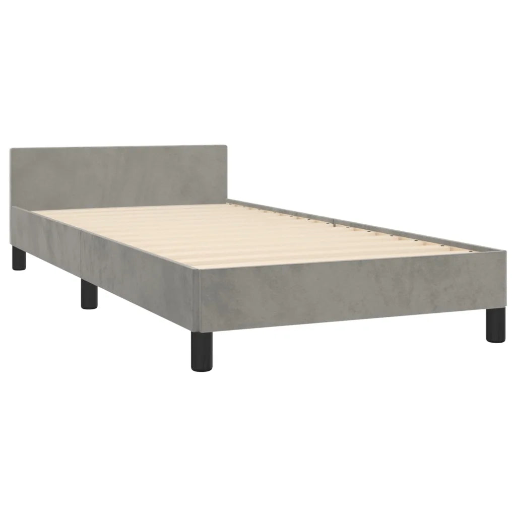Giroletto senza Materasso Grigio Chiaro 80x200 cm Velluto 3125721