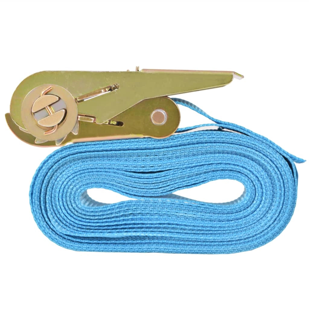 Confezione da 10 cinghie di ancoraggio a cricchetto 0,8 ton 4 m x 25 mm blu 02_0003536