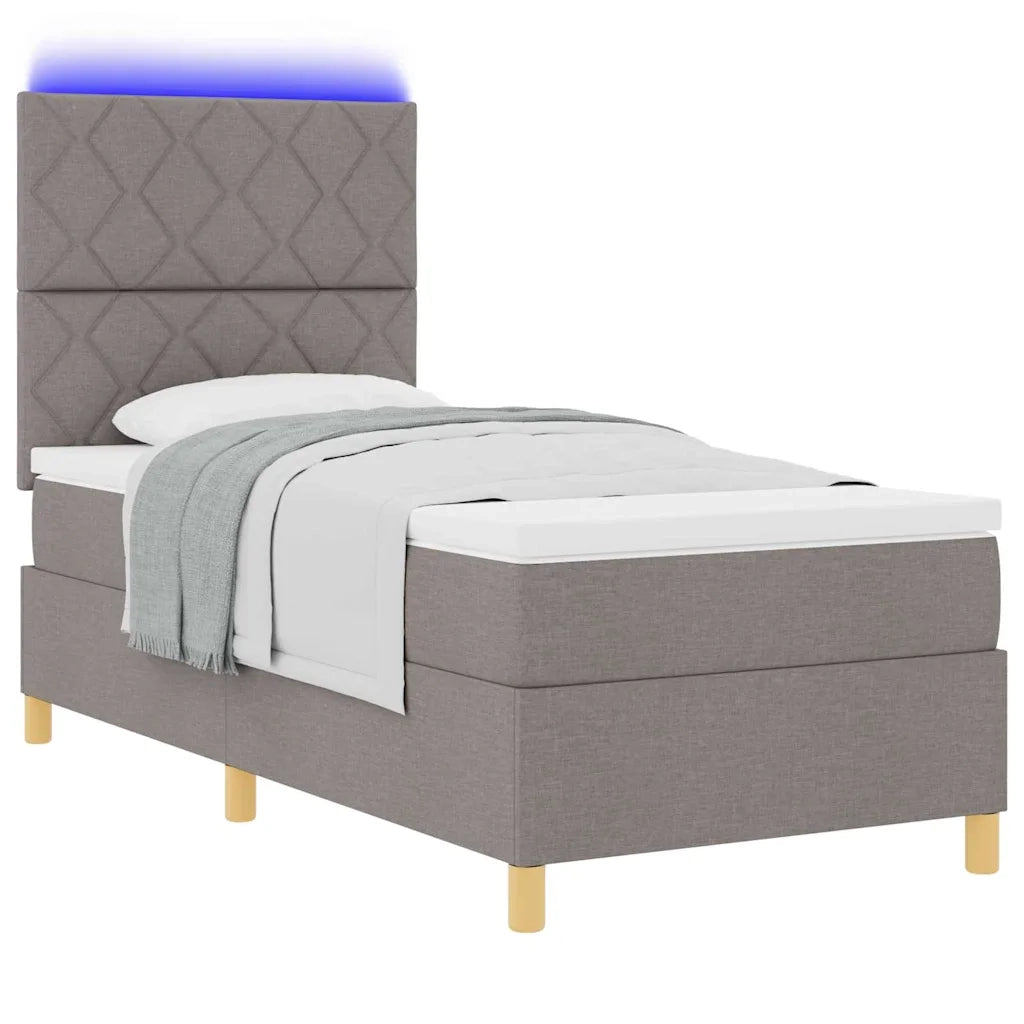 Letto a Sorgente LED con materasso Talpa 90 x 200 cm Tessuto 3343149
