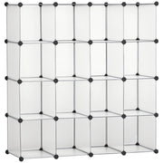 Sistema scaffali modulare con 16 cubi ¨C Minimal ¨C Nero e bianco 80x30x24 cm