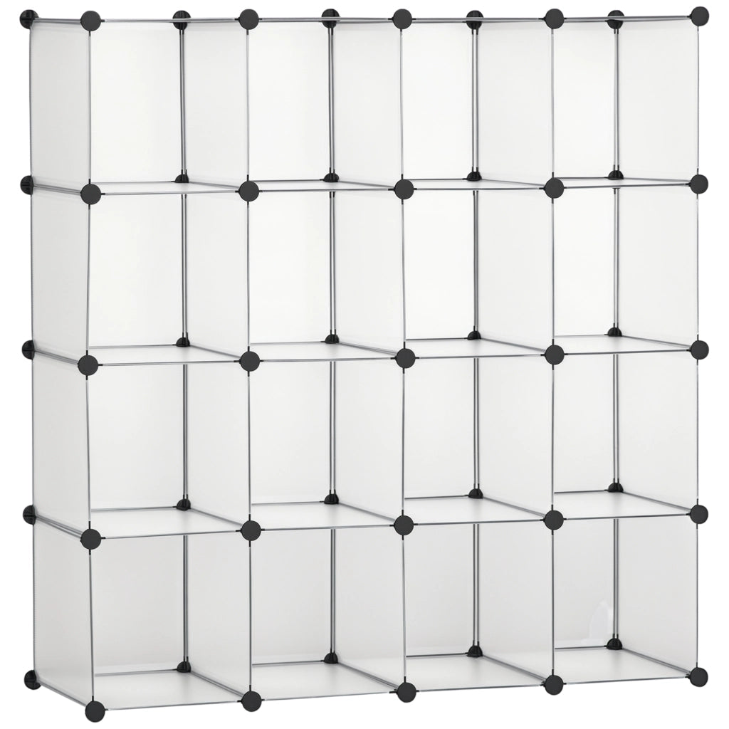 Sistema scaffali modulare con 16 cubi ¨C Minimal ¨C Nero e bianco 80x30x24 cm