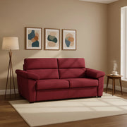 Seui, Divano Letto 2 Posti Sfoderabile Made in Italy, 185x95 cm Rosso