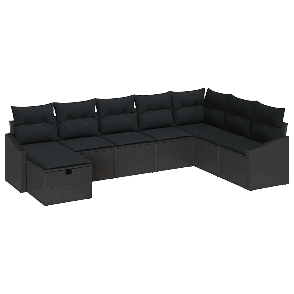 Set Divano da Giardino con cuscino 8 pcs polyrattan