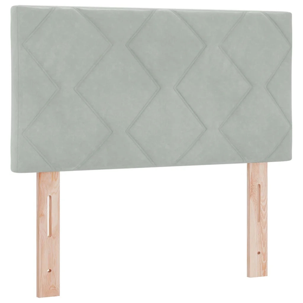 Letto a molle con materasso Grigio chiaro 80 x 200 cm Velluto 3339200