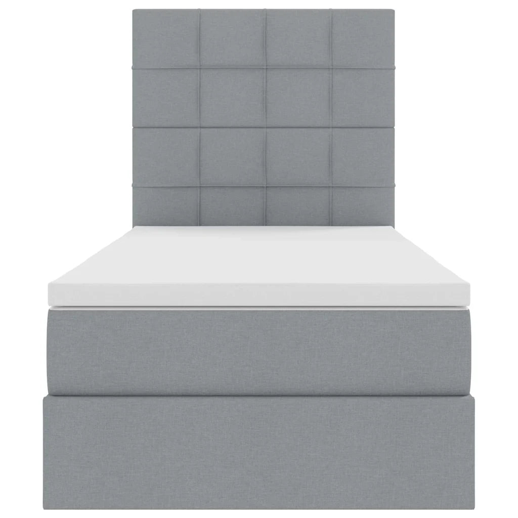 Letto con contenitore e materasso Grigio chiaro 90 x 190 cm 3371748