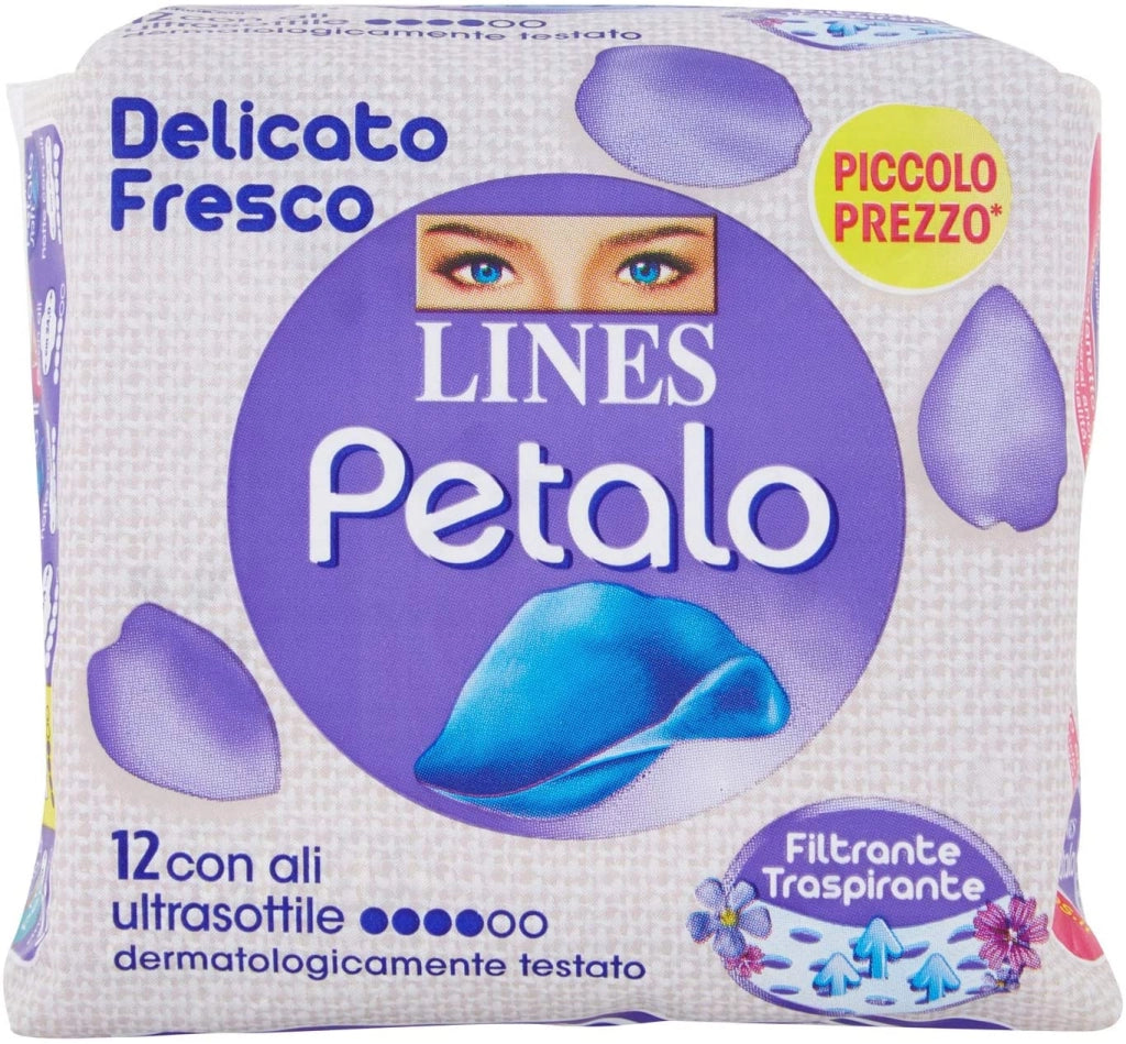 LINES PETALO BLU ASSORBENTI CON ALI ESSENZA FLOREALE 12PZ