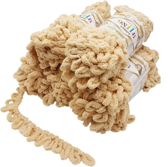500 g Piuma Super Bulky Loop senza Aghi - Beige 310