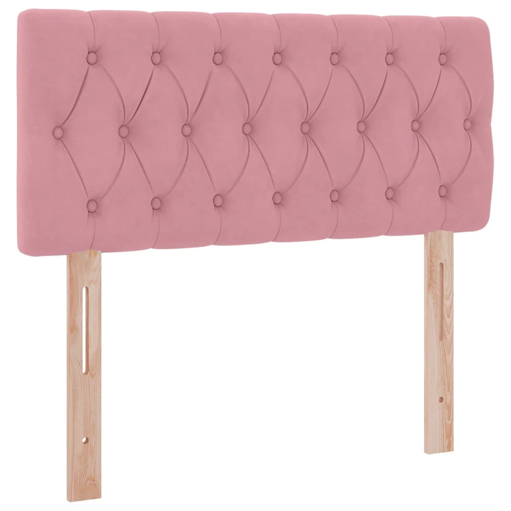 Letto con contenitore e LED con led Rosa 90 x 190 cm Velluto 3371426