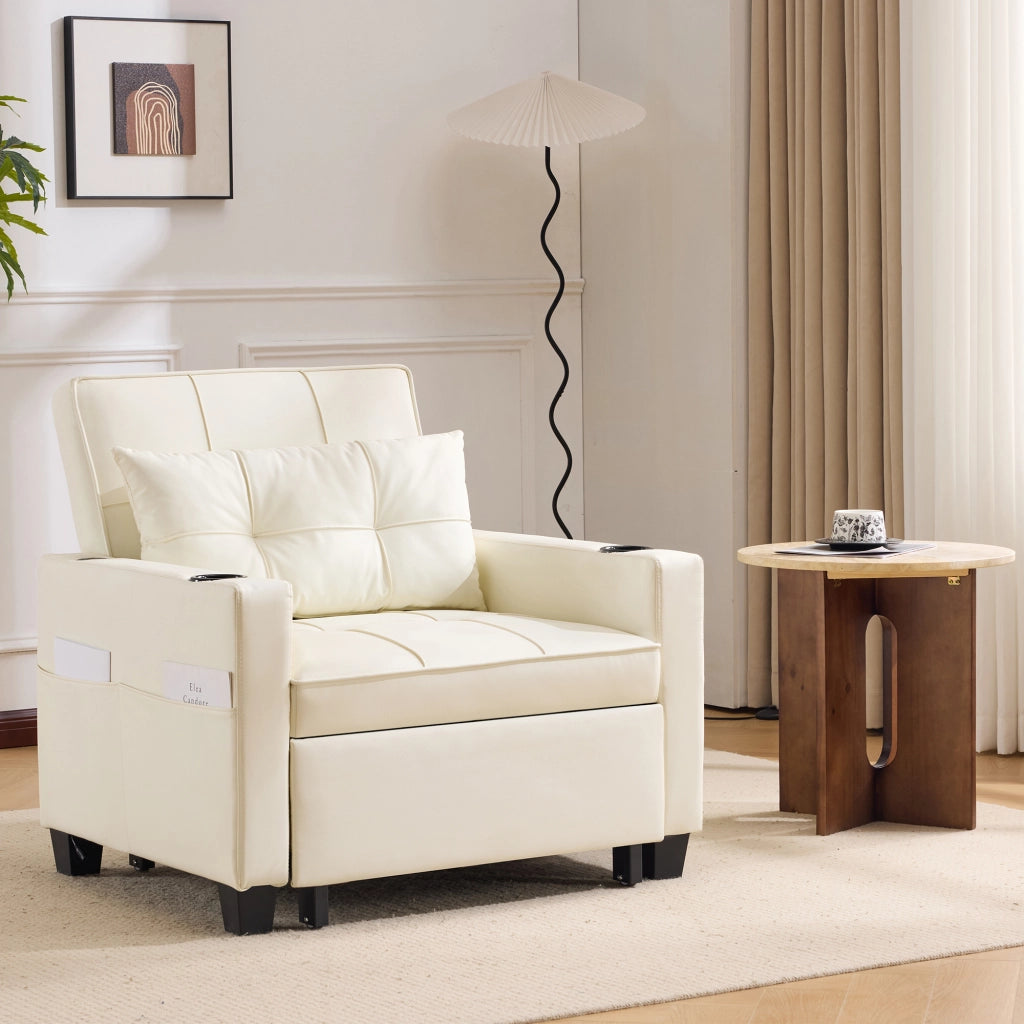 Sofa letto estraibile 3 in 1 - Zephmum- Con porta bevande e USB