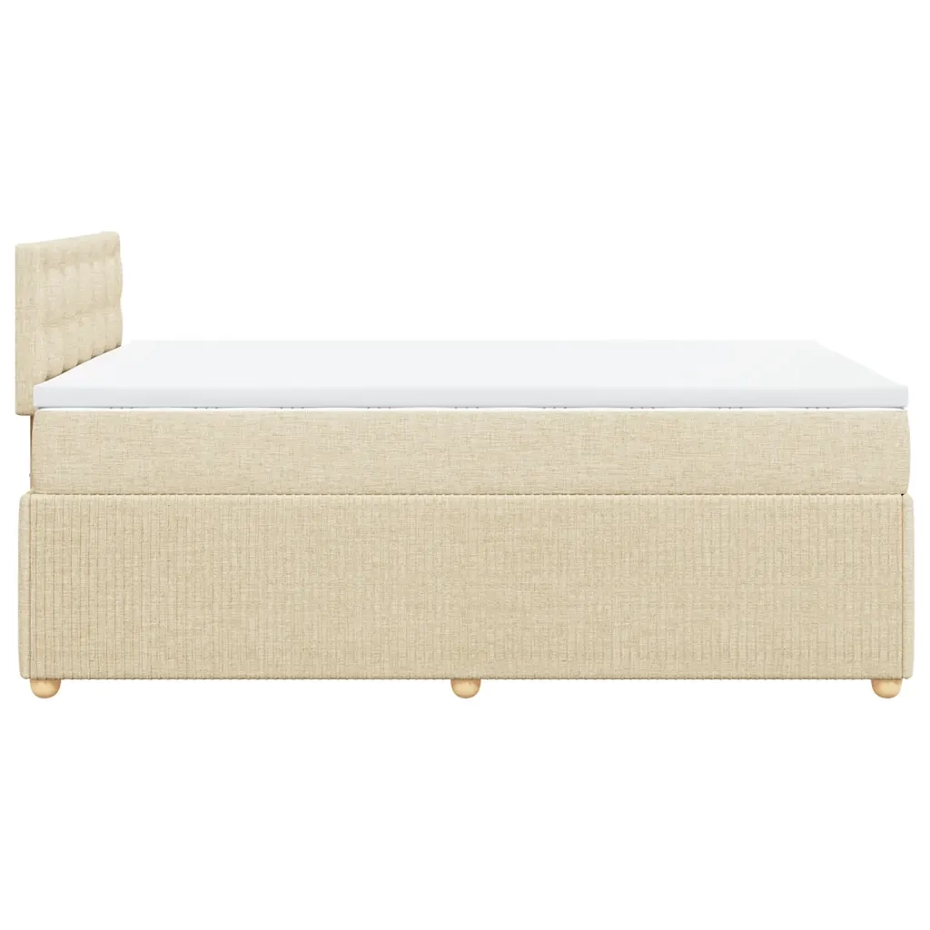 Giroletto a Molle con Materasso Crema 120x190 cm in Tessuto 3287414