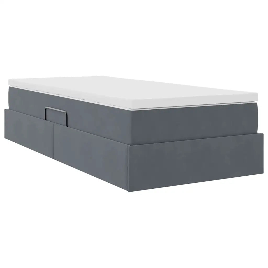 Letto con contenitore e materasso Grigio scuro 90 x 200 cm 3370276