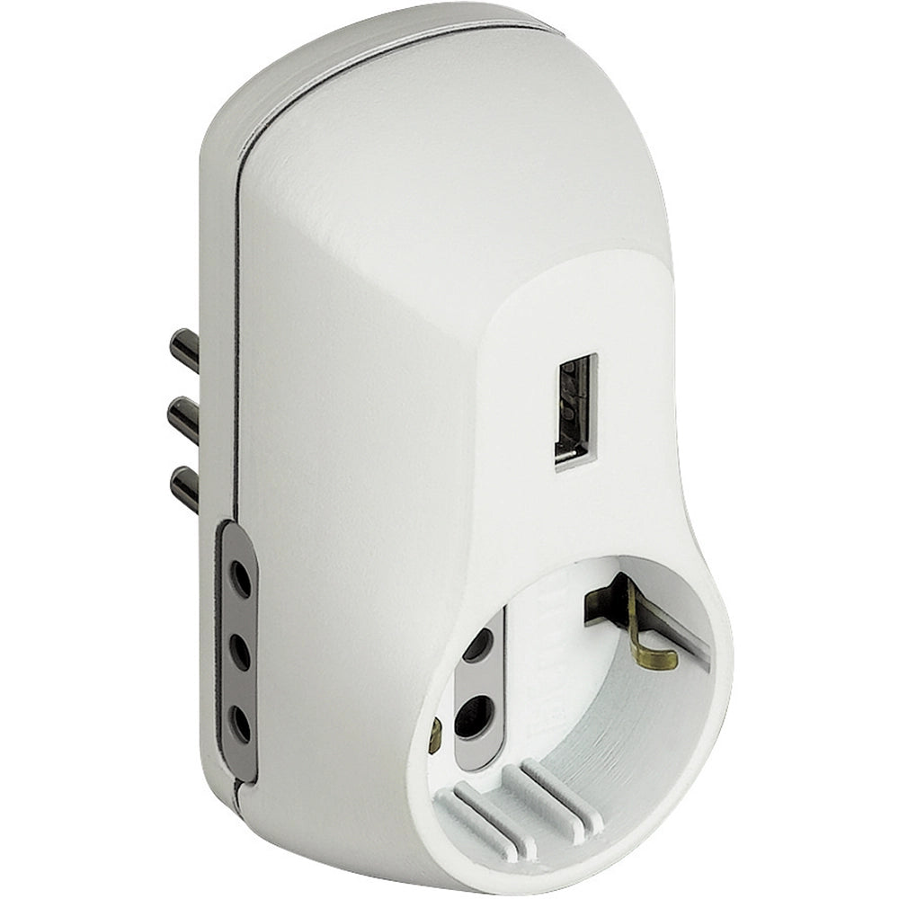 ADATTATORE B3 1 SCHUCKO 10A E 1 USB BIANCO