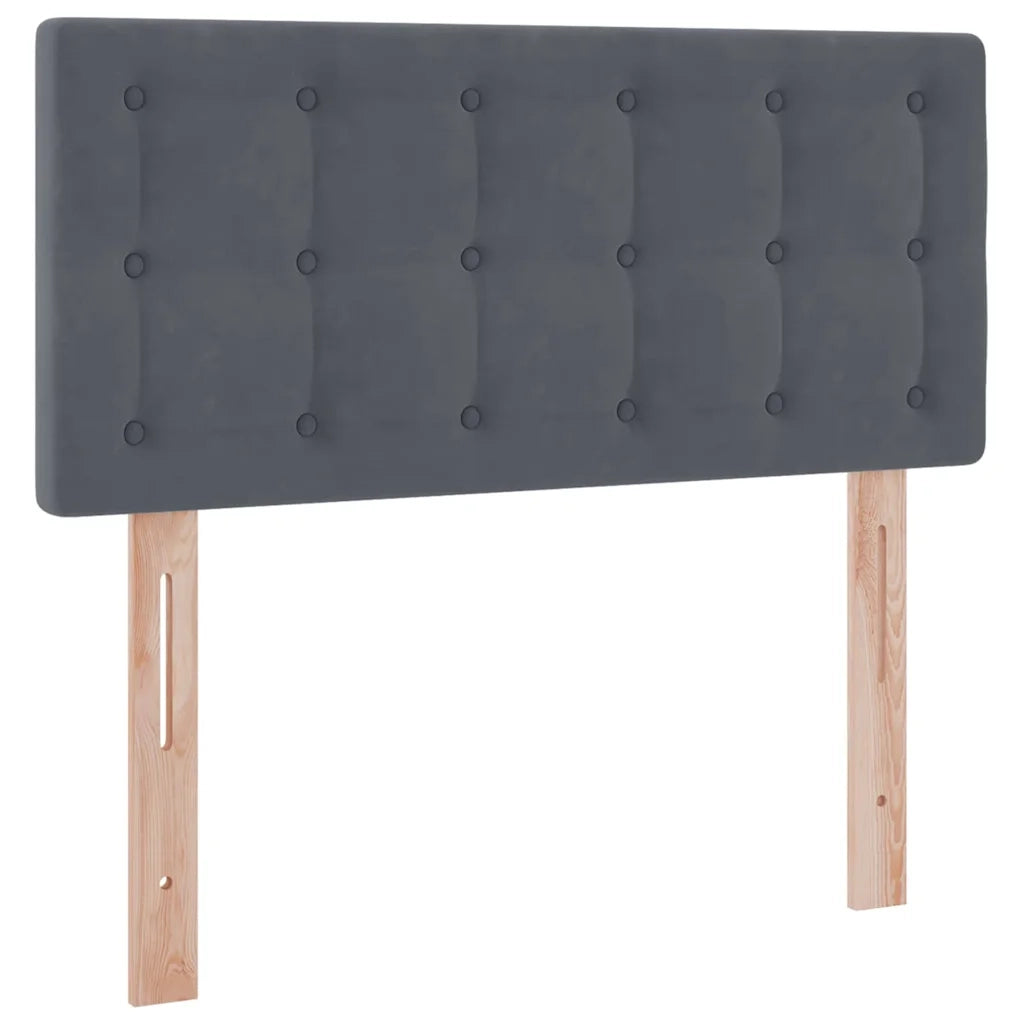 Letto con contenitore e LED Grigio scuro 90 x 200 cm Velluto 3371488