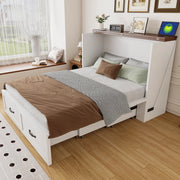 LETTO a scomparsa 140x200 cm Legno e metallo Bianco