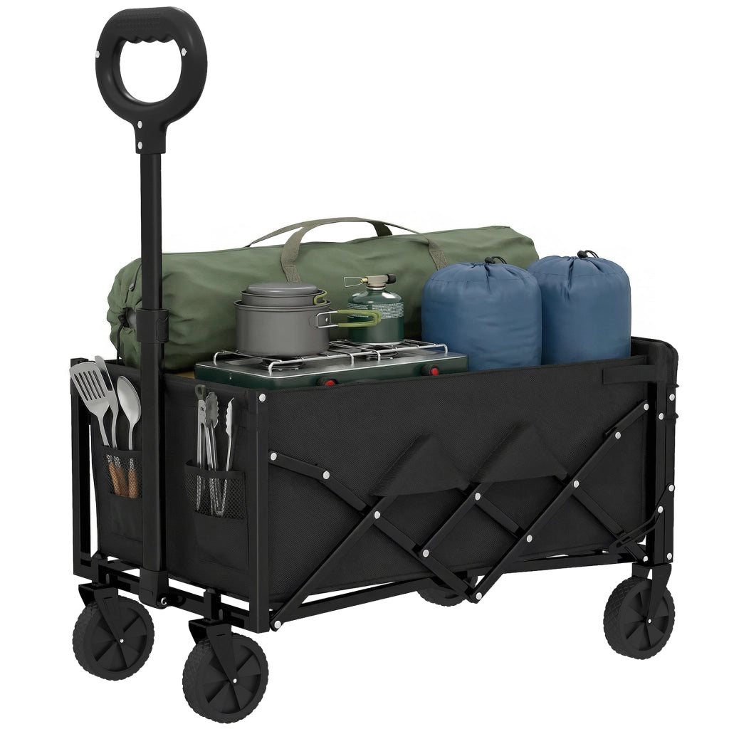 Carrello da Giardino Piegevole ¨C zephmum ¨C 80L Grigio