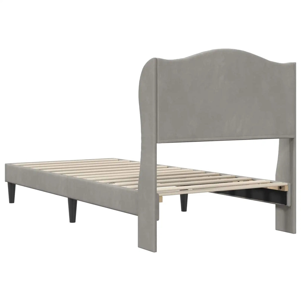 Struttura del letto-Giroletto Grigio Chiaro 80 x 200 cm Velluto 916967