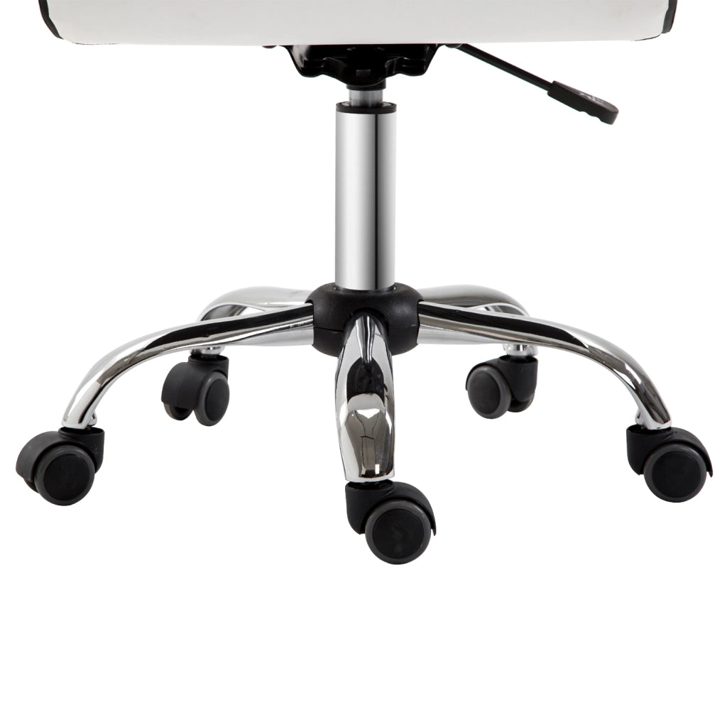 Sedia da ufficio ¨C Minimal ¨C bianco, similpelle, metallo, 5 ruote